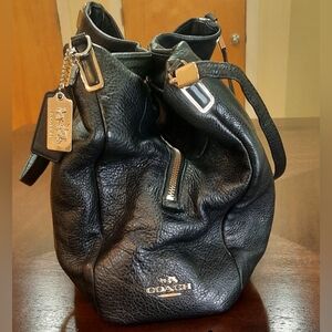 Vintage Coach 24621 Madison Phoebe Pebbled Leather Shoulder Bag Black